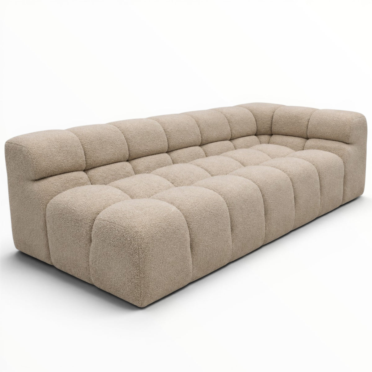 Beige sectional sofa on a white background
