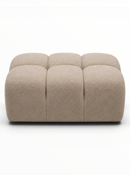 Beige pouf on a white background