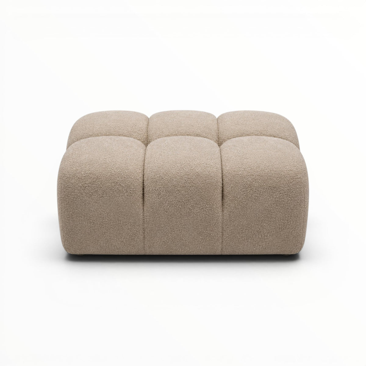 Beige pouf on a white background