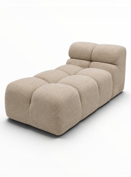 Beige modular sofa on a white background