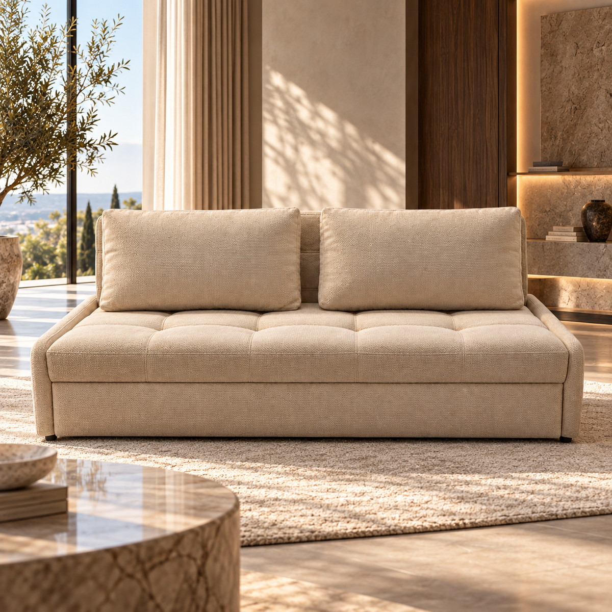 Staged sofa bed