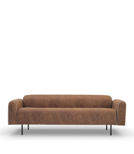 Brown sofa on a white background