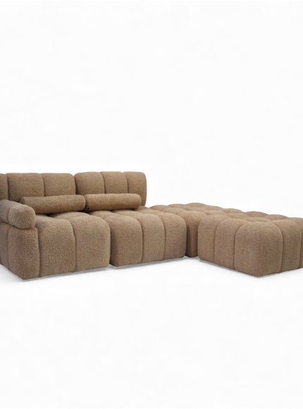 Brown sectional sofa on a white background