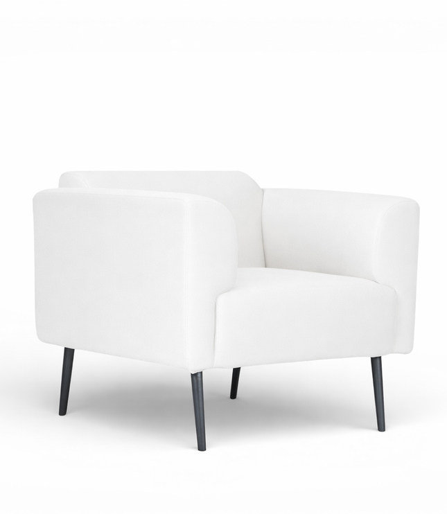 White armchair on a white background