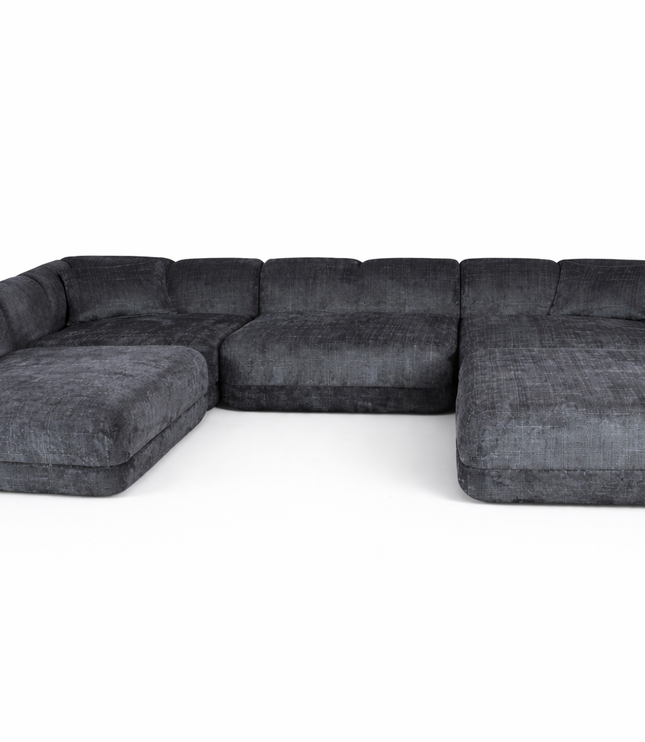 Gray sectional sofa on a white background