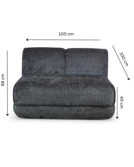 Gray rectangular module ottoman size