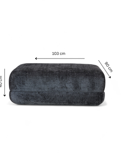 Gray rectangular module ottoman size