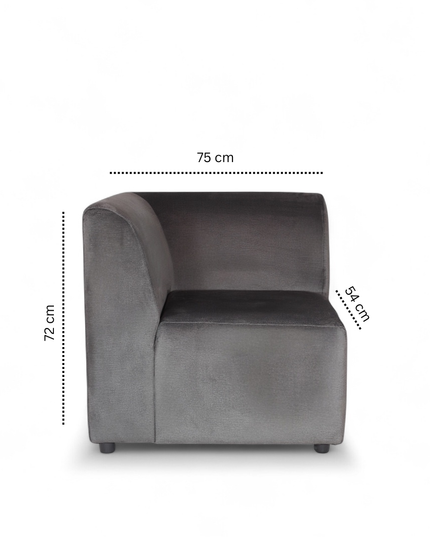 Dark gray sofa on a white background