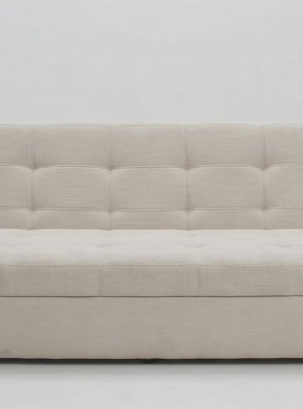 Upholstered tufted sofa bed unfolding