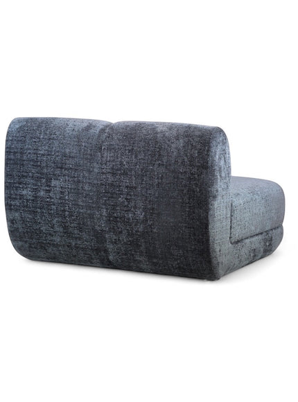 Back view of the Vaya Home Origin left corner module in charcoal textured upholstery.