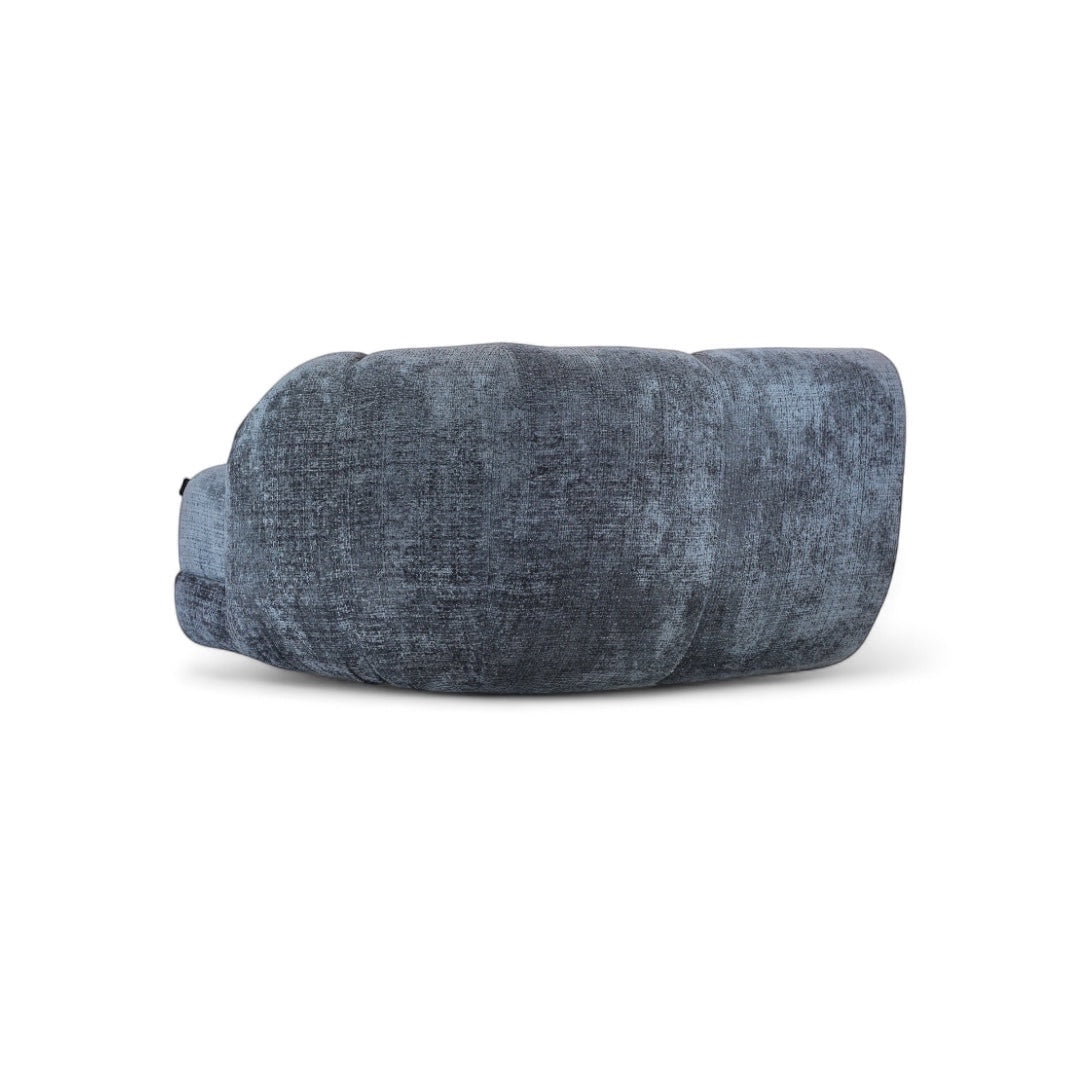 Side view of the Vaya Home Origin left corner module in charcoal textured upholstery.