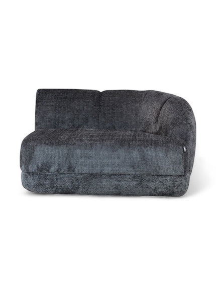 Vaya Home Origin right corner module in charcoal textured upholstery shown as an individual modular piece.