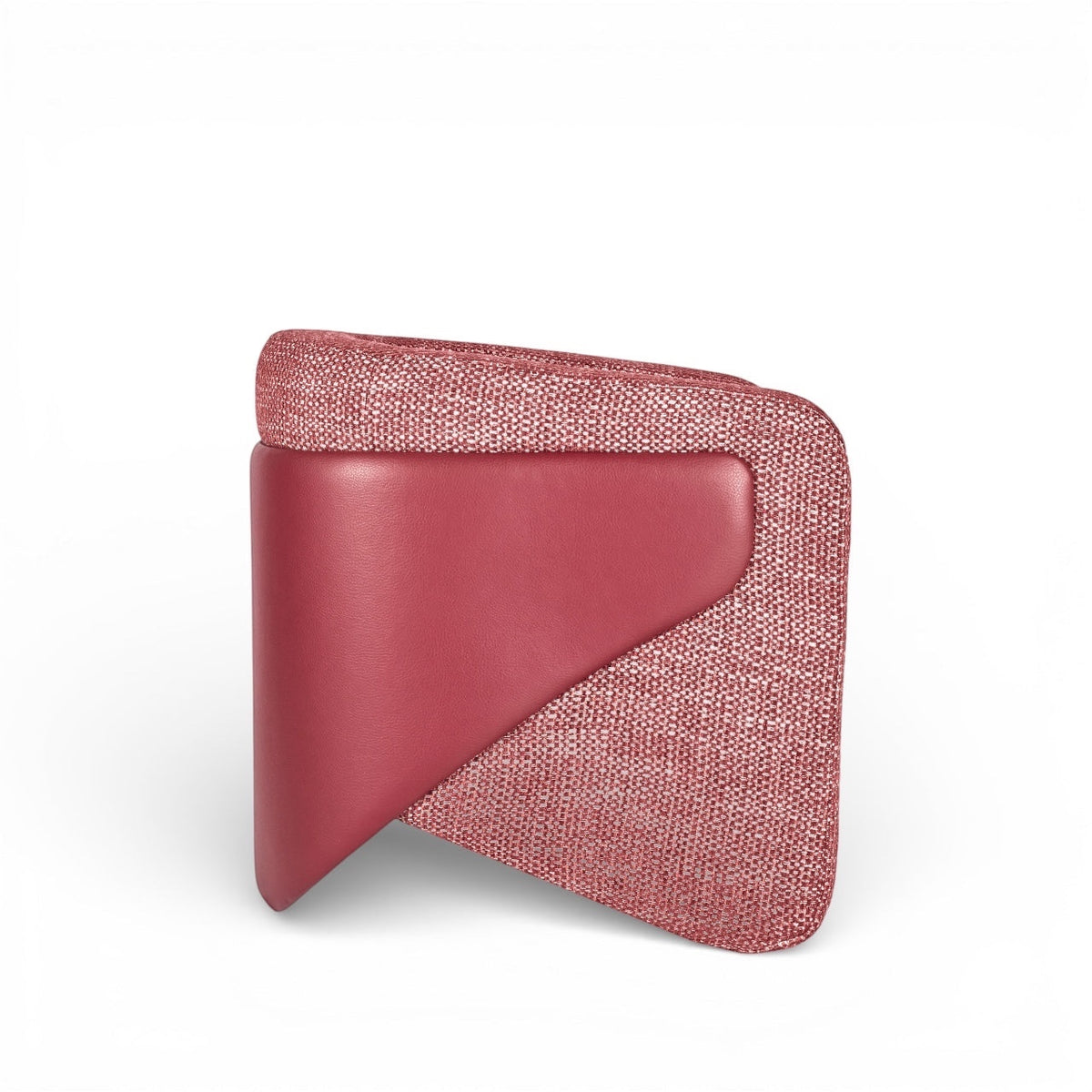 Back view of the Vaya Home Roxy accent chair showing rose textured upholstery and a smooth rear panel detail.
